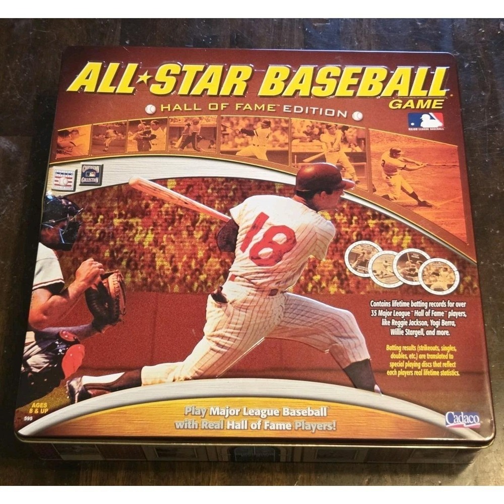 All-Star Baseball Game Hall Of Fame Edition Tin Box Card Game Cadaco